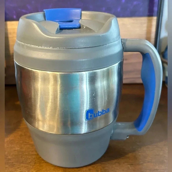 Bubba 52oz Insulated Mug Gray/ Silver/Blue Travel Cup Bottle Opener See Descript - Picture 1 of 8